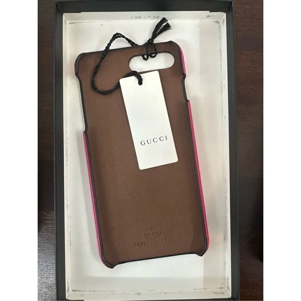 Authentic Gucci Leather Logo Phone Case w/ Tags IPhone 8 Plus Phone Case